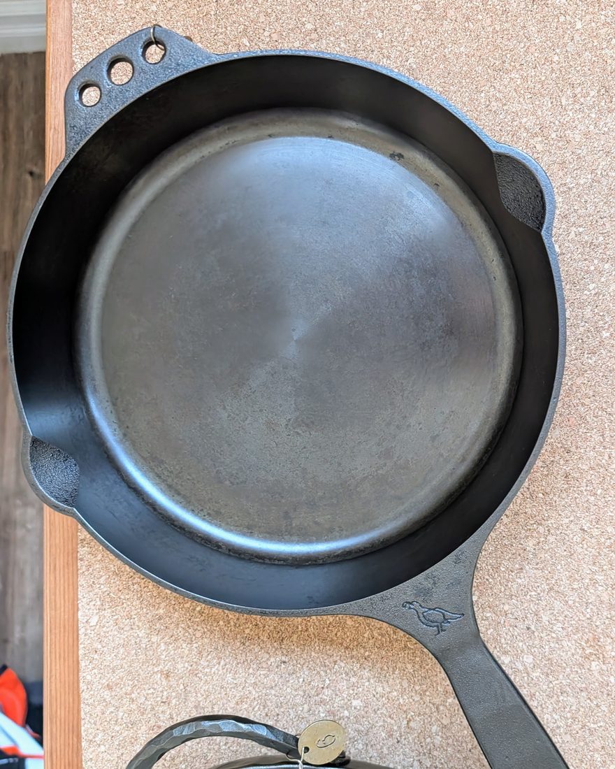 Smithey Ironware No. 10 traditional skillet, after restoration